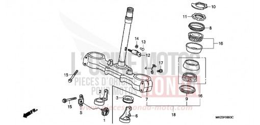TIGE DE DIRECTION XR600RN de 1992